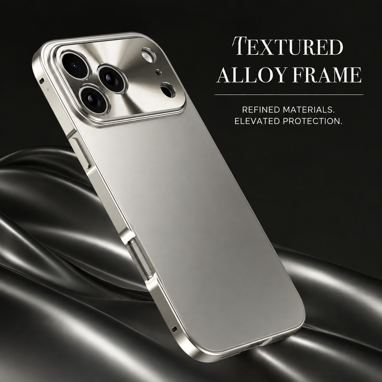 Premium Luxury iPhone Case Aluminum Alloy Frame Frosted Matte Backplate Cover Shockproof Camera Lens Protection Ultra Thin Slim Durable Design Finish