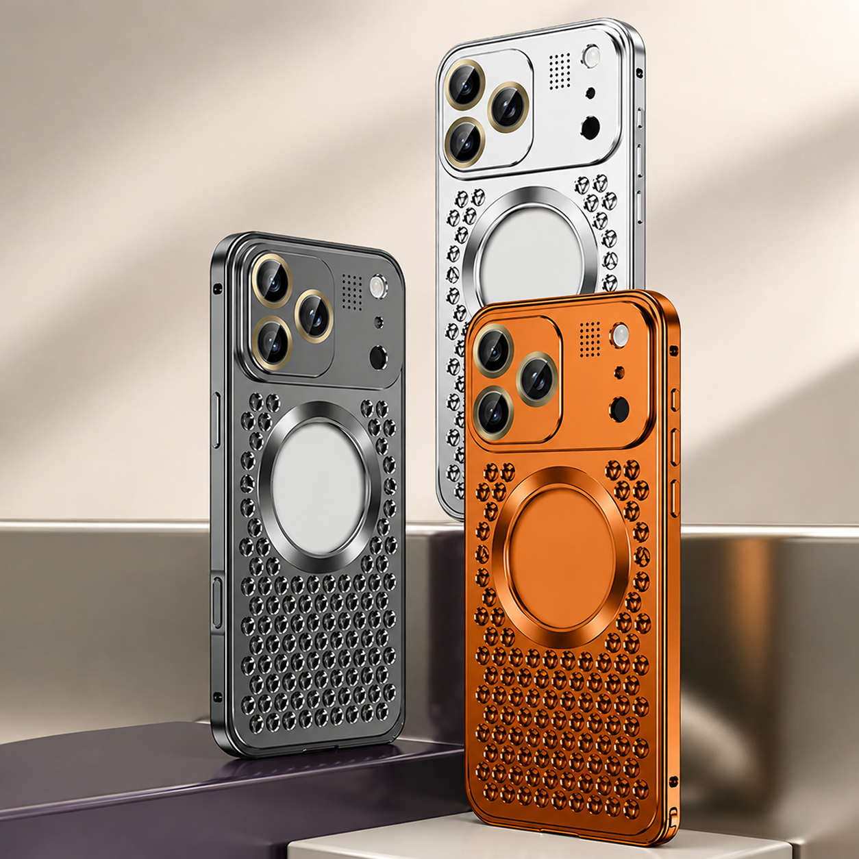 Premium Luxury iPhone Case Aluminum Alloy Magnetic Cover Heat Dissipation Metal Frame Camera Lens Guard Anti Fall Protective Durable Design Build