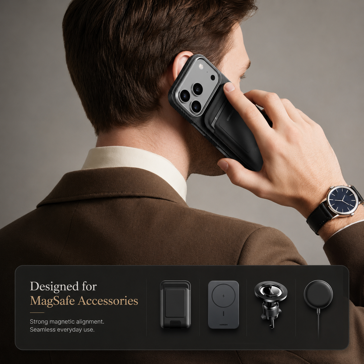 Premium Luxury iPhone Case Aramid Fiber Slim Hard Cover Military Grade Shockproof Matte Black Anti Fingerprint Durable Protective Design Finish