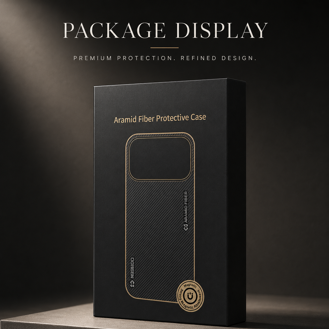 Premium Luxury iPhone Case Aramid Fiber Slim Hard Cover Military Grade Shockproof Matte Black Anti Fingerprint Durable Protective Design Finish