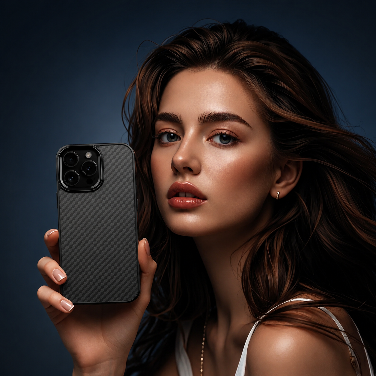 Premium Luxury iPhone Case Carbon Fiber Aramid Armor Cover Metal Frame Shockproof Full Coverage Wireless Charging Protective Durable Design Finish