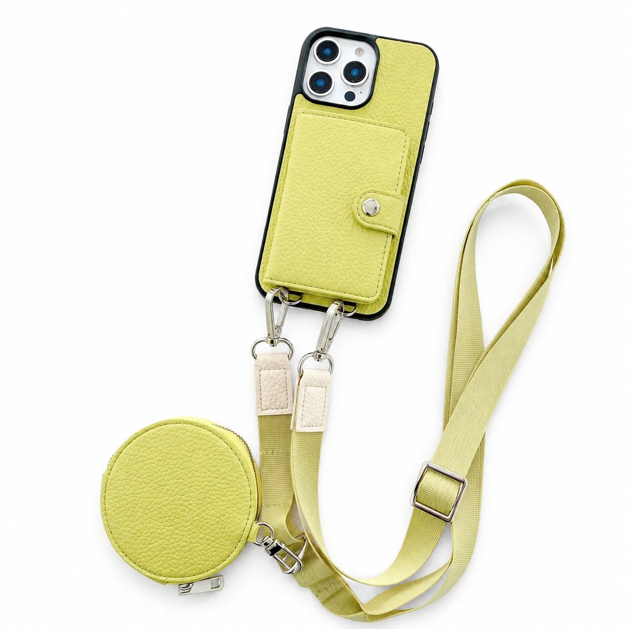 Premium Luxury iPhone Case Crossbody Wallet Cover PU Leather Card Holder Coin Pocket RFID Protection Shoulder Strap Shockproof Full Protection Slim Design Finish