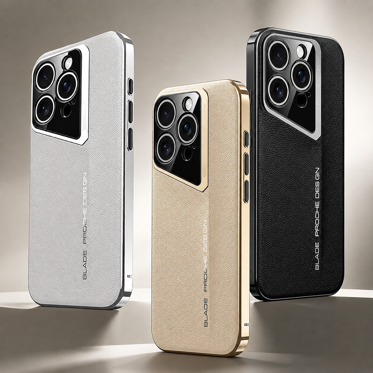 Premium Luxury iPhone Case Electroplated Genuine Leather Cover Hard PC Back TPU Frame Shockproof Camera Lens Protection Slim Anti Slip Design Finish