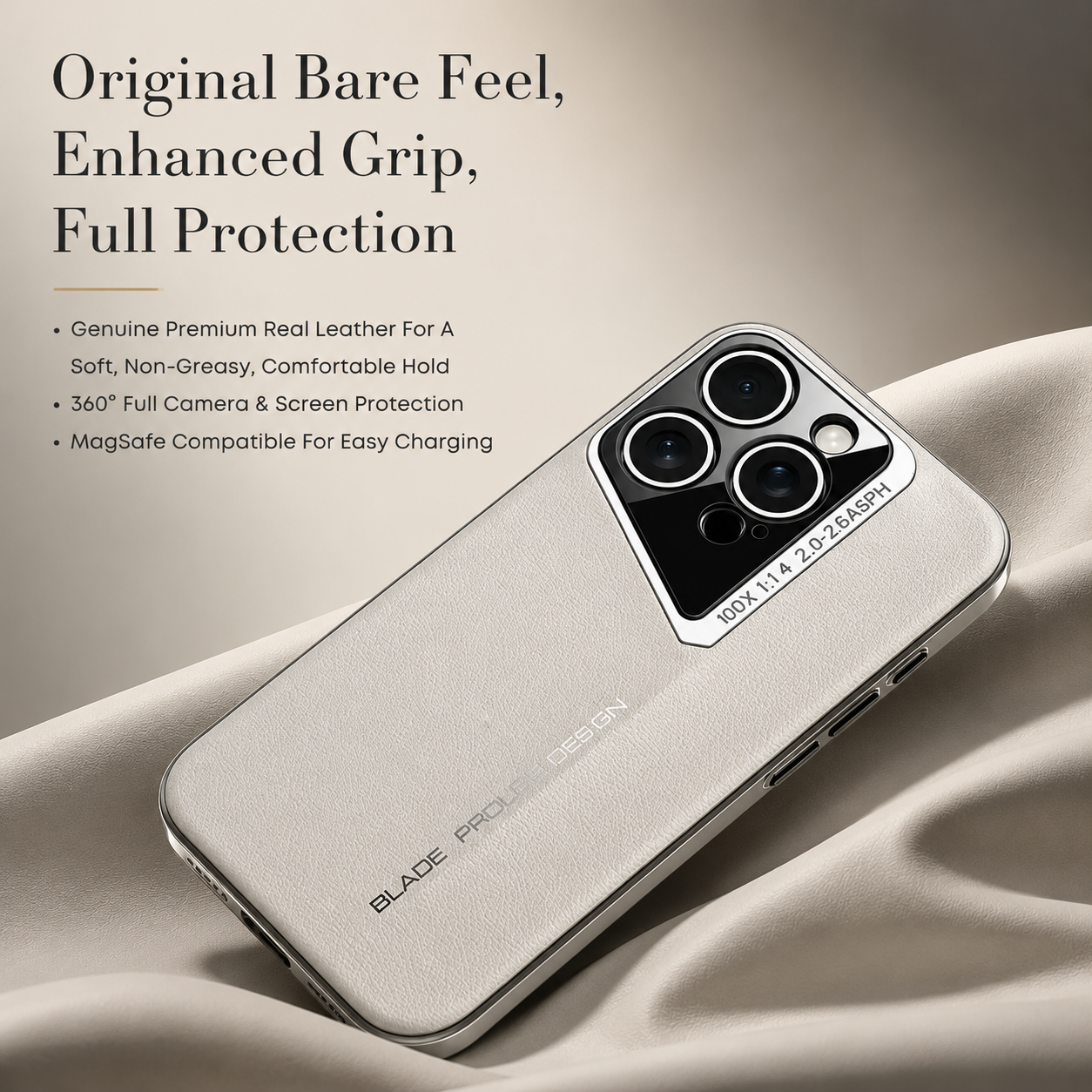 Premium Luxury iPhone Case Electroplated Genuine Leather Cover Hard PC Back TPU Frame Shockproof Camera Lens Protection Slim Anti Slip Design Finish