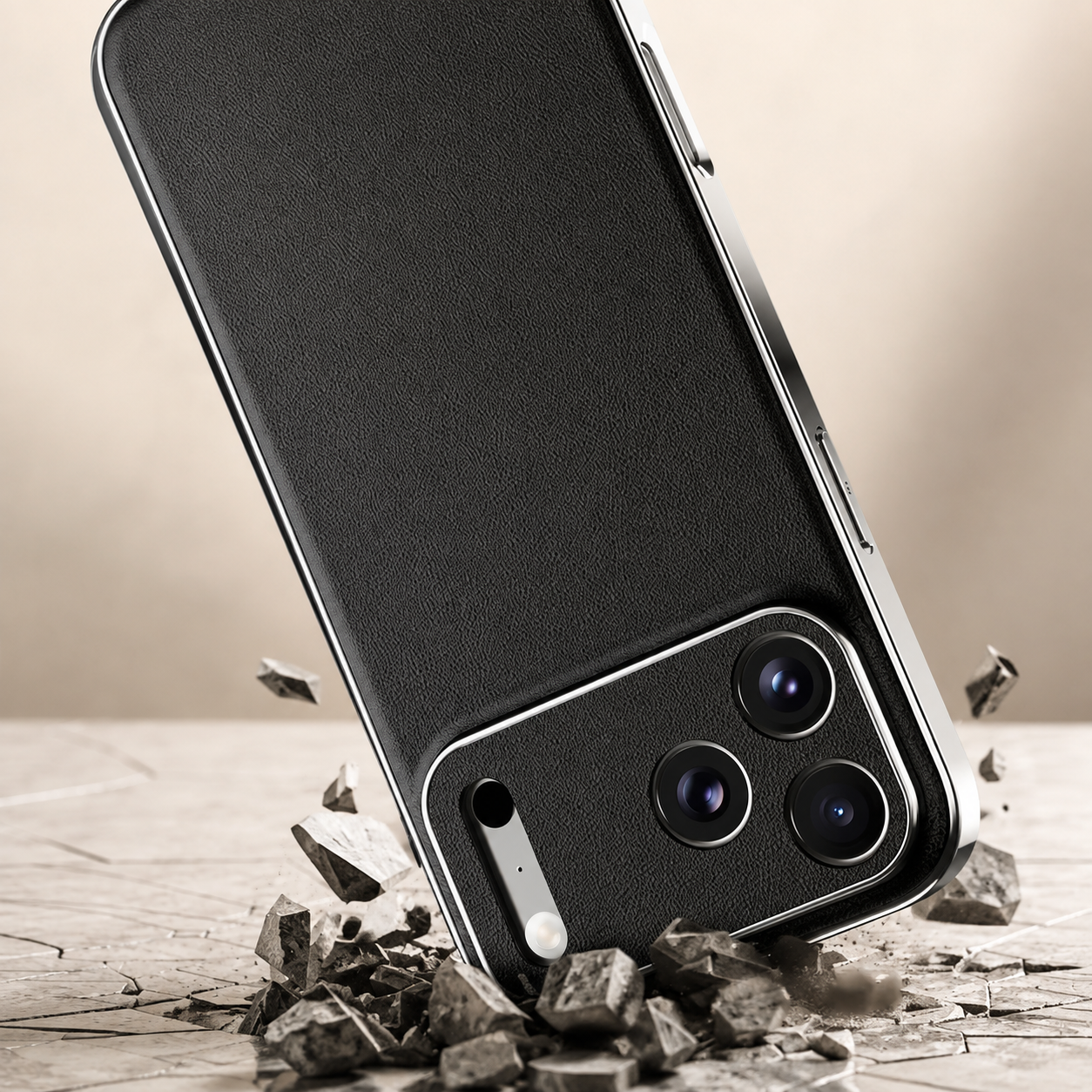 Premium Luxury iPhone Case Genuine Cowhide Leather Cover Shockproof Frame Full Camera Lens Protection Anti Slip Matte Finish Slim Protective Design