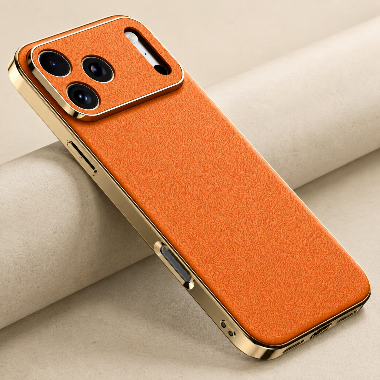 Premium Luxury iPhone Case Genuine Cowhide Leather Cover Shockproof Frame Full Camera Lens Protection Anti Slip Matte Finish Slim Protective Design