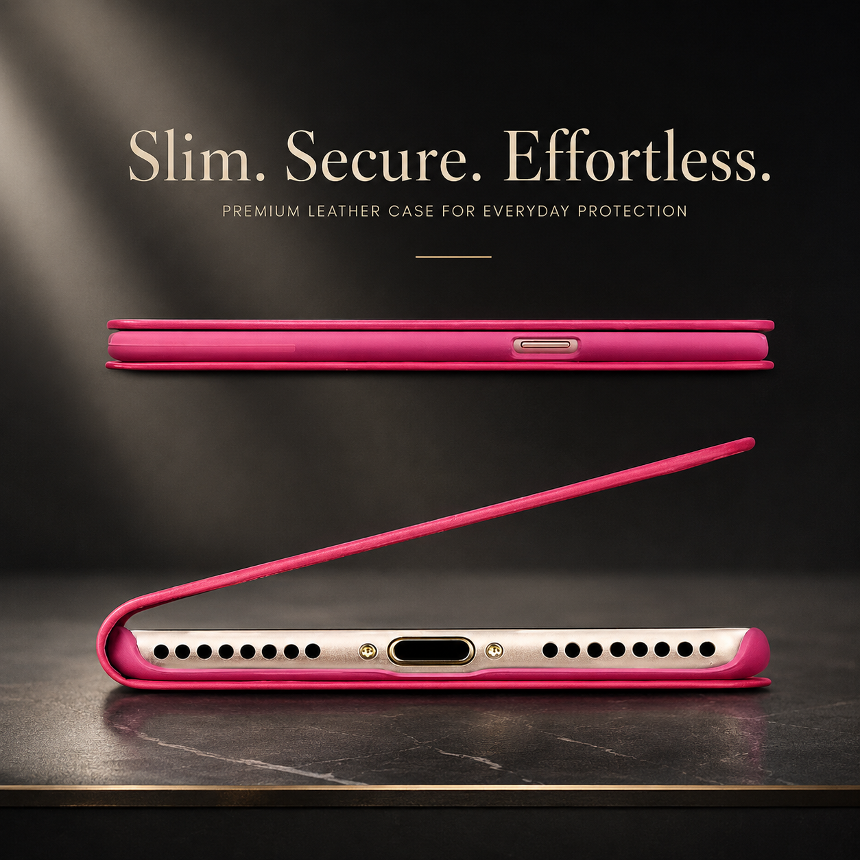 Premium Luxury iPhone Case Genuine Leather Flip Cover Card Slot Ultra Slim Shockproof Full Protection Durable Design Finish Magnetic Closure