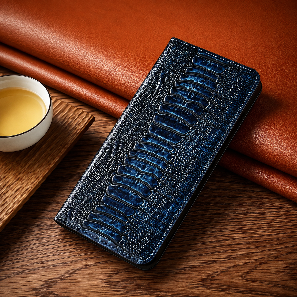 Premium Luxury iPhone Case Genuine Leather Flip Wallet Cover Card Holder Magnetic Closure Shockproof Full Body Protection Slim Elegant Design Finish