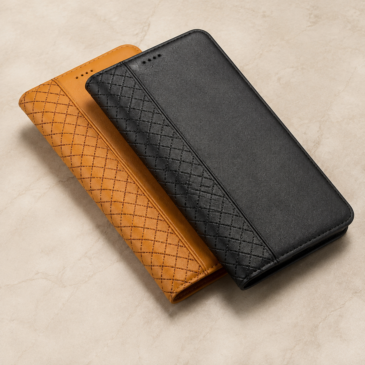 Premium Luxury iPhone Case Genuine Nappa Leather Wallet Flip Cover Card Holder Magnetic Closure Shockproof Full Body Protection Slim Business Design Finish