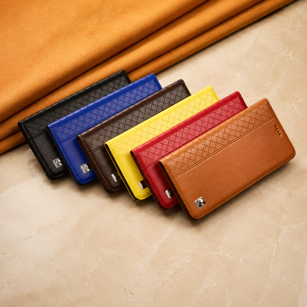 Premium Luxury iPhone Case Genuine Nappa Leather Wallet Flip Cover Card Holder Magnetic Closure Shockproof Full Body Protection Slim Business Design Finish