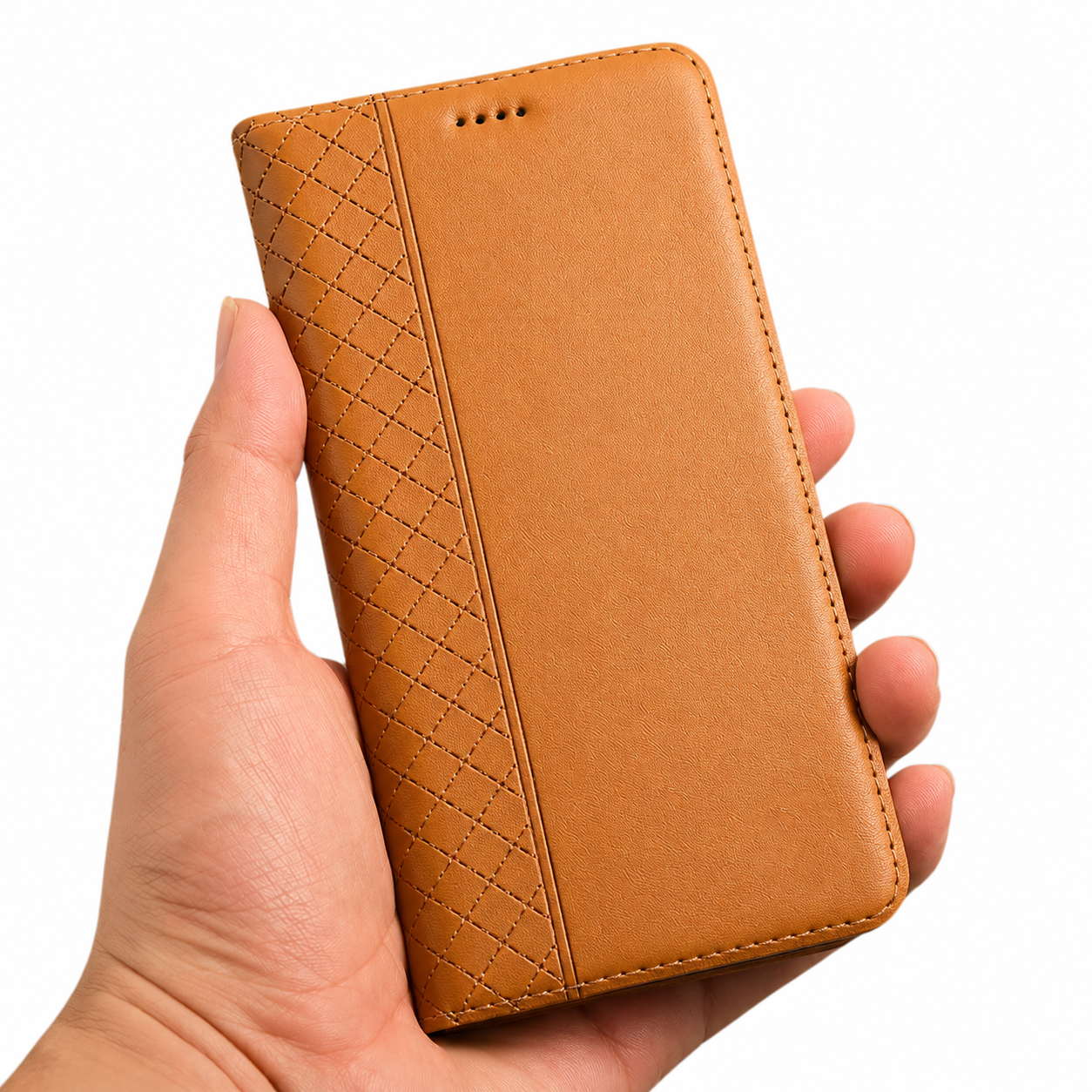 Premium Luxury iPhone Case Genuine Nappa Leather Wallet Flip Cover Card Holder Magnetic Closure Shockproof Full Body Protection Slim Business Design Finish