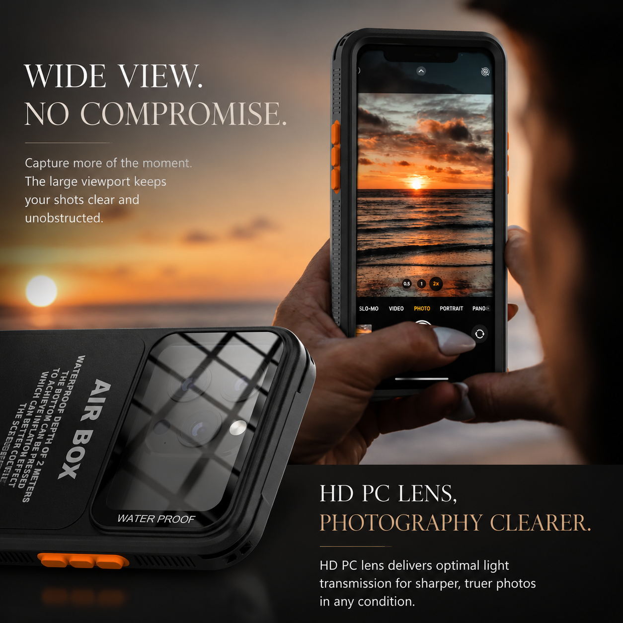 Premium Luxury iPhone Case IP68 Waterproof Cover Full Body Sealed Shockproof Dustproof Protective Outdoor Design Heavy Duty Durable Finish Style