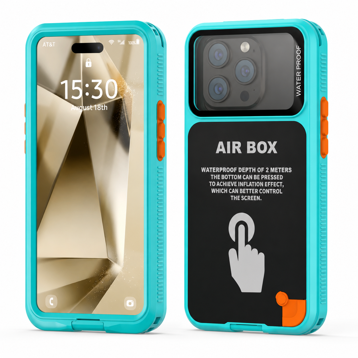 Premium Luxury iPhone Case IP68 Waterproof Cover Full Body Sealed Shockproof Dustproof Protective Outdoor Design Heavy Duty Durable Finish Style