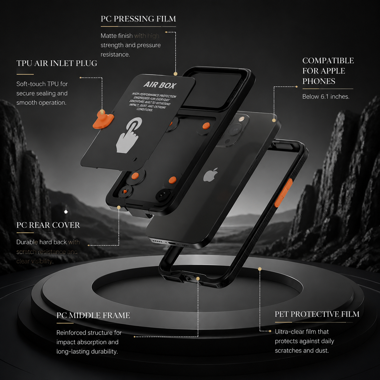 Premium Luxury iPhone Case IP68 Waterproof Cover Full Body Sealed Shockproof Dustproof Protective Outdoor Design Heavy Duty Durable Finish Style