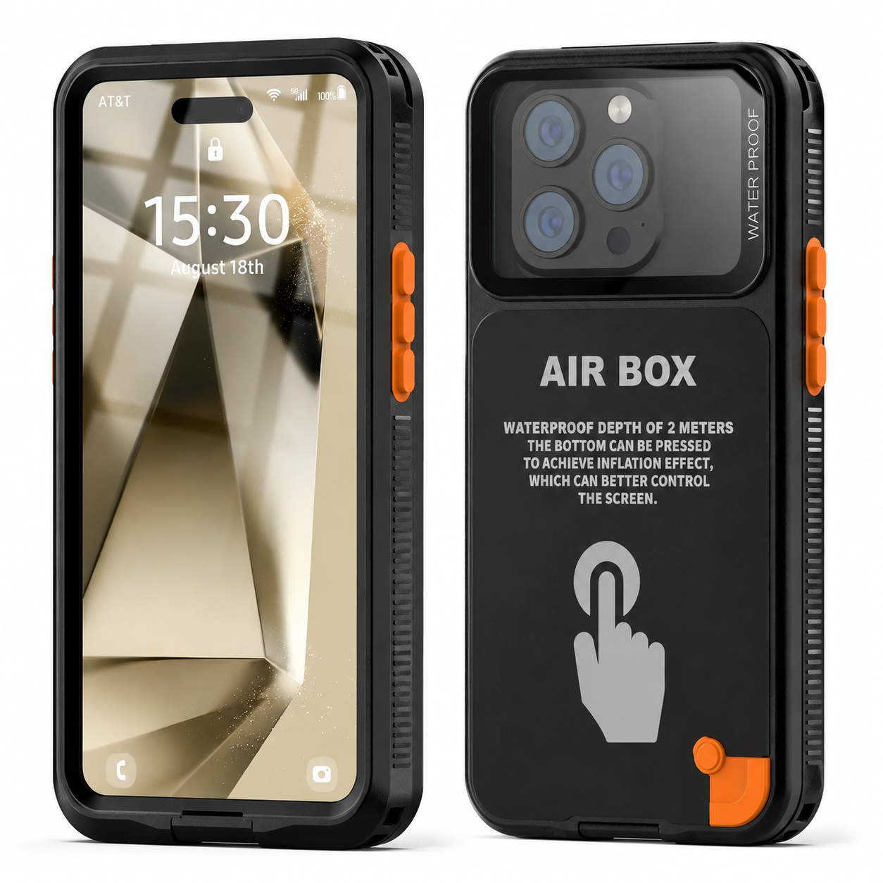 Premium Luxury iPhone Case IP68 Waterproof Cover Full Body Sealed Shockproof Dustproof Protective Outdoor Design Heavy Duty Durable Finish Style