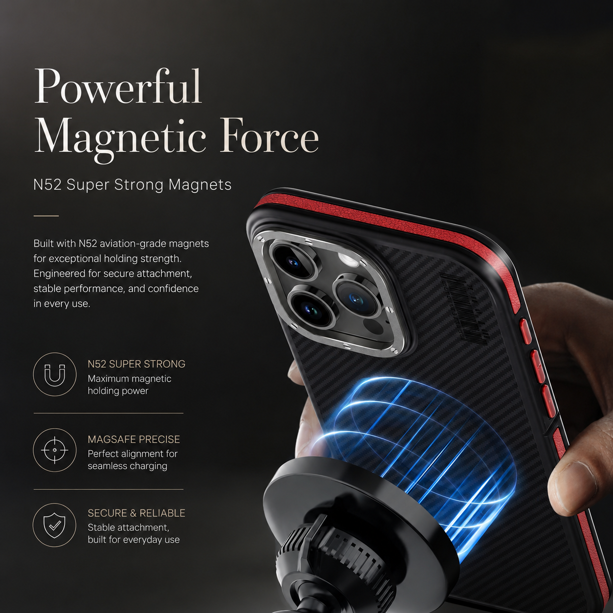 Premium Luxury iPhone Case MagSafe Compatible 600D Kevlar Carbon Fiber Cover Metal Camera Ring Dual Layer Shockproof Half Wrapped Protective Durable Design Finish