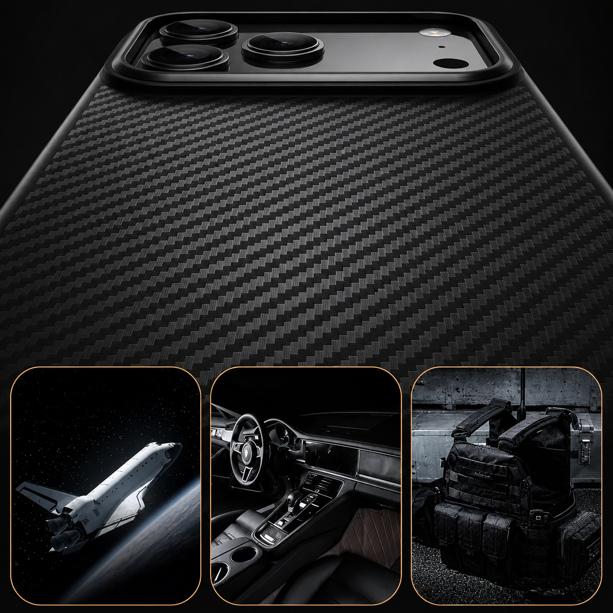 Premium Luxury iPhone Case MagSafe Compatible 600D Kevlar Carbon Fiber Cover TPU PC Hybrid Shockproof Anti Fingerprint Protective Durable Design
