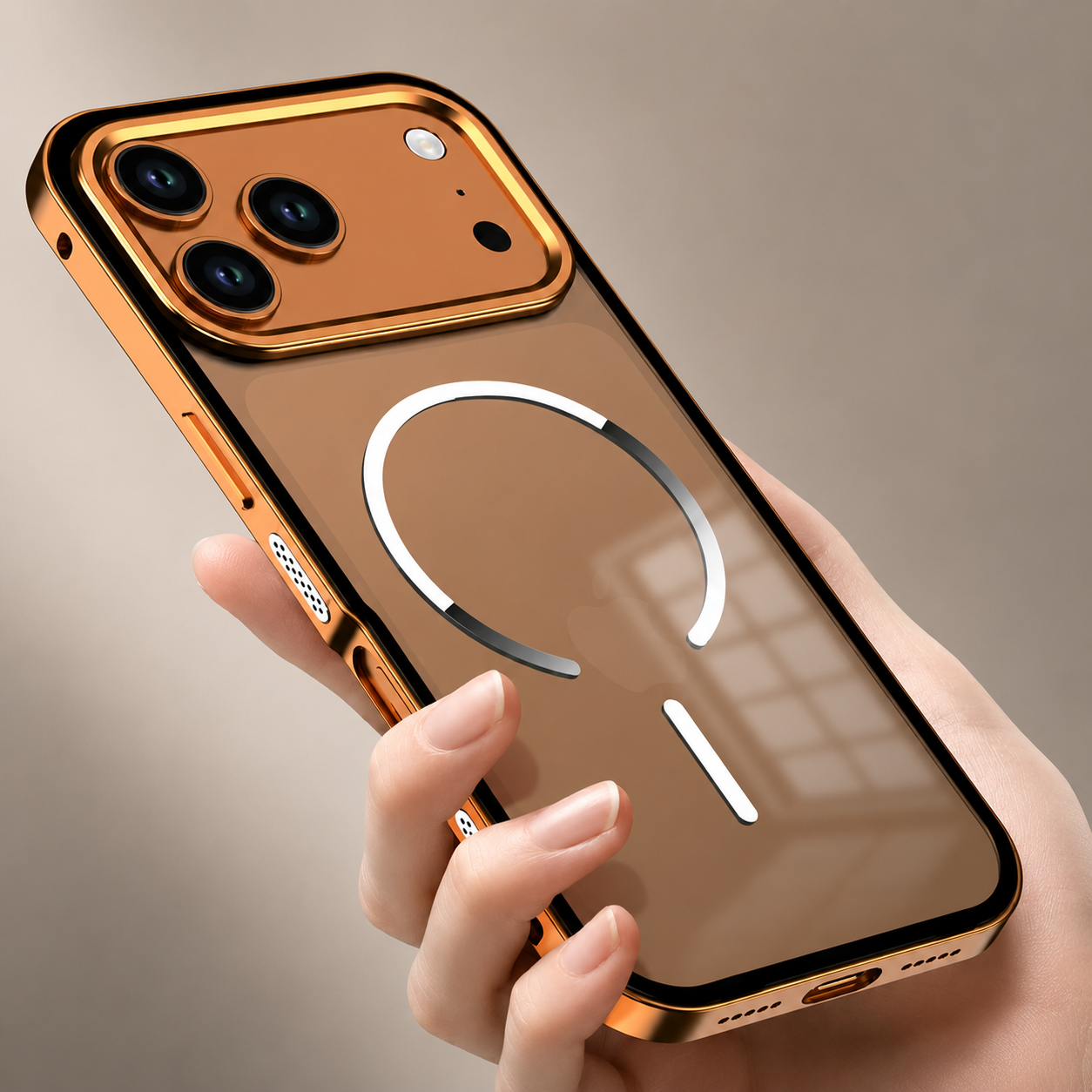 Premium Luxury iPhone Case MagSafe Compatible Aluminum Alloy Frosted Magnetic Backplate Full Protection Anti Fingerprint Slim Durable Design
