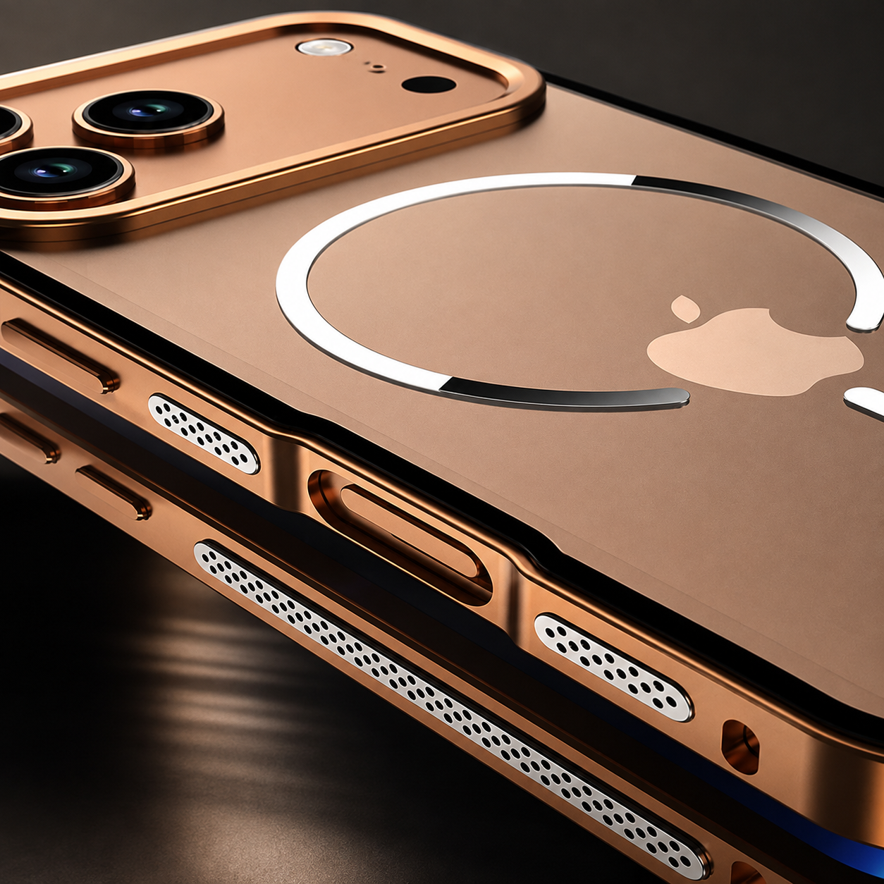 Premium Luxury iPhone Case MagSafe Compatible Aluminum Alloy Frosted Magnetic Backplate Full Protection Anti Fingerprint Slim Durable Design