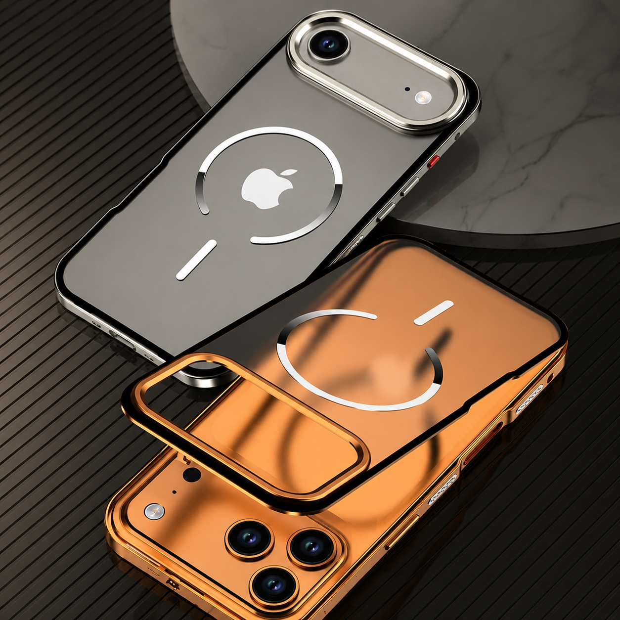 Premium Luxury iPhone Case MagSafe Compatible Aluminum Alloy Frosted Magnetic Backplate Full Protection Anti Fingerprint Slim Durable Design