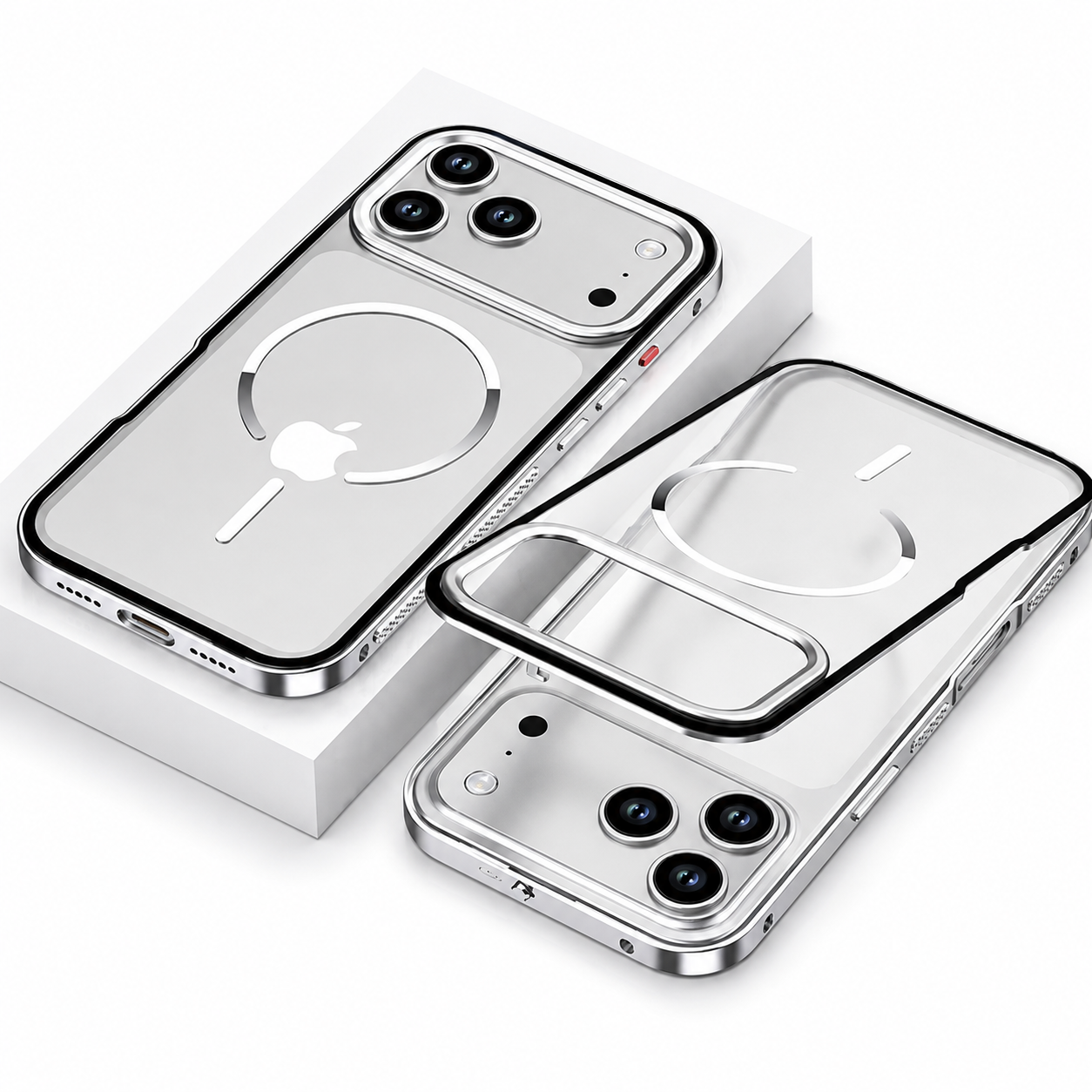 Premium Luxury iPhone Case MagSafe Compatible Aluminum Alloy Frosted Magnetic Backplate Full Protection Anti Fingerprint Slim Durable Design
