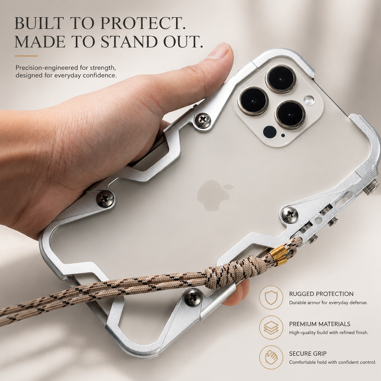 Premium Luxury iPhone Case MagSafe Compatible Aluminum Armor Frame Cover Shockproof Heavy Duty Bumper Rugged Protective Slim Design Finish