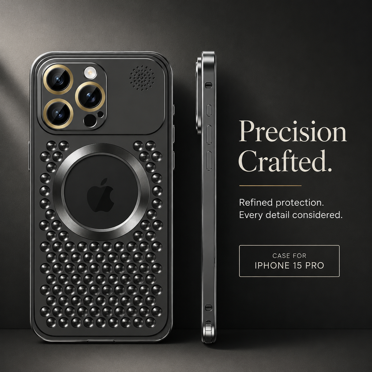 Premium Luxury iPhone Case MagSafe Compatible Aluminum Frame Heat Dissipation Metal Cover Shockproof Camera Protection Electroplated Slim Durable Design Finish