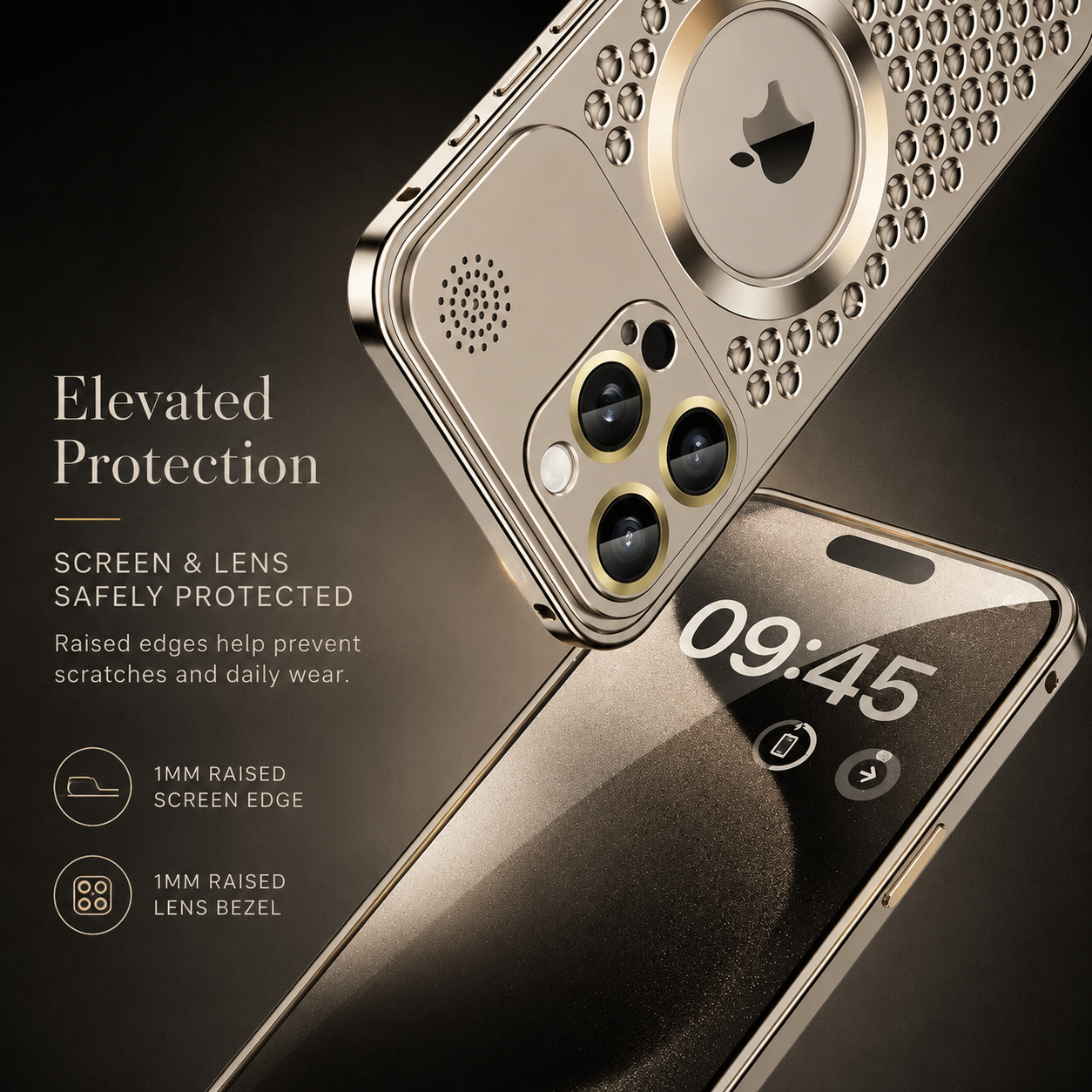 Premium Luxury iPhone Case MagSafe Compatible Aluminum Frame Heat Dissipation Metal Cover Shockproof Camera Protection Electroplated Slim Durable Design Finish