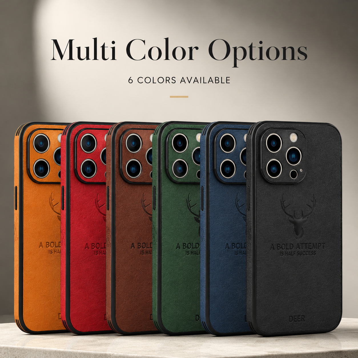 Premium Luxury iPhone Case MagSafe Compatible Canvas Texture Deer Design Cover Shockproof Bumper Frame Camera Protection Slim Protective Design Finish