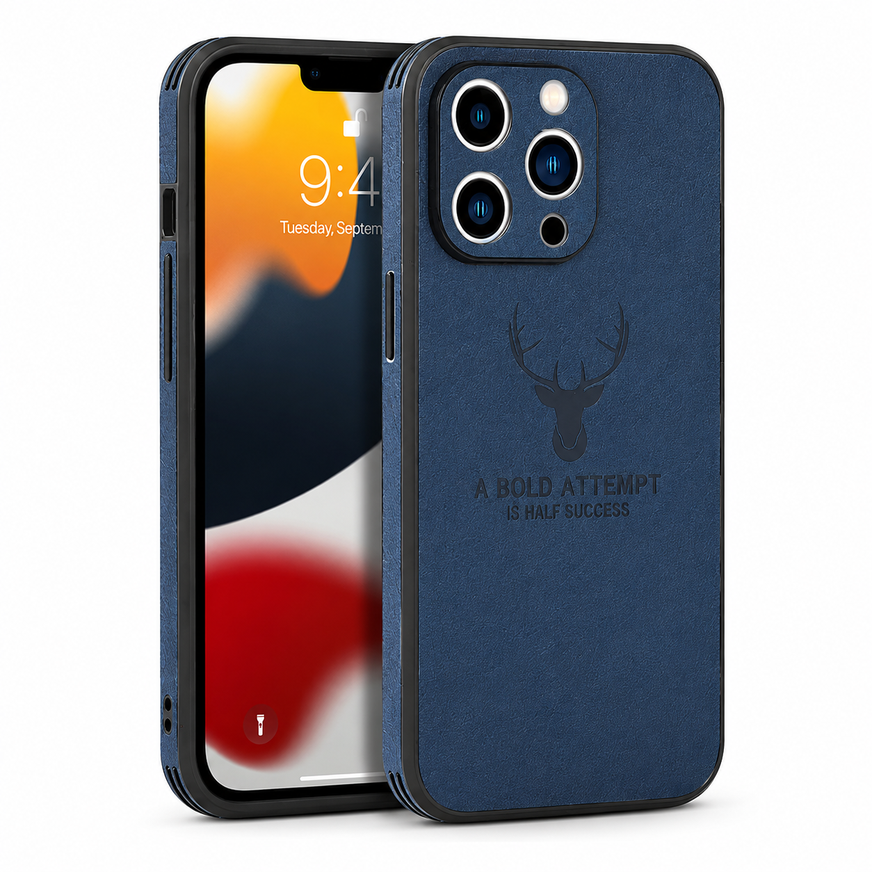 Premium Luxury iPhone Case MagSafe Compatible Canvas Texture Deer Design Cover Shockproof Bumper Frame Camera Protection Slim Protective Design Finish