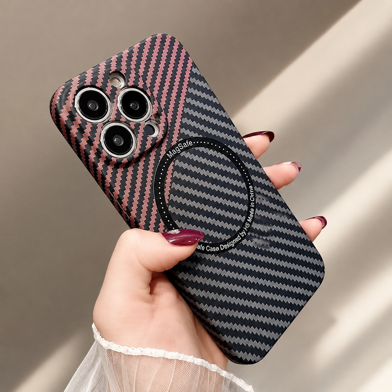 Premium Luxury iPhone Case MagSafe Compatible Carbon Fiber Magnetic Cover Shockproof Camera Lens Protection Slim Lightweight Protective Design Finish