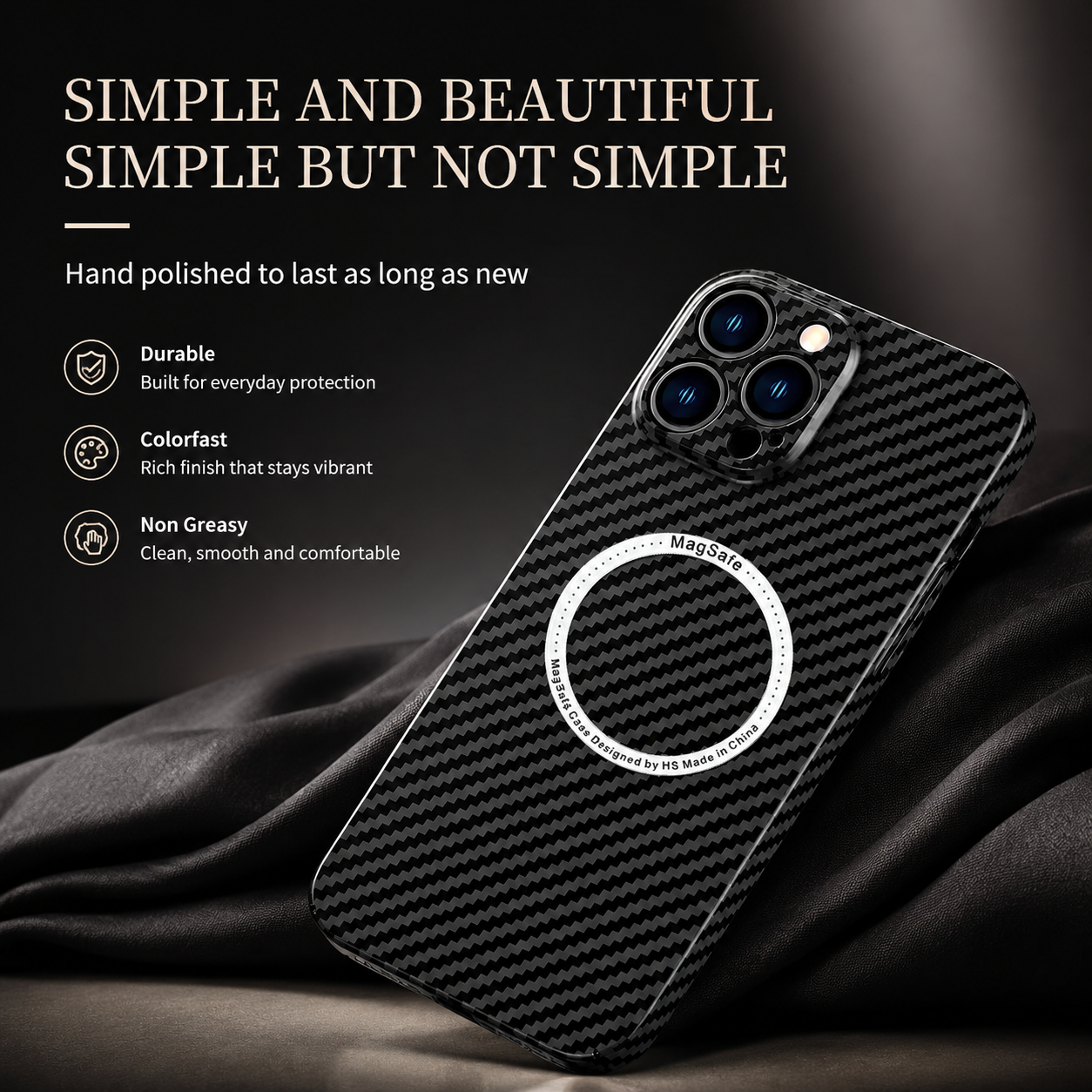 Premium Luxury iPhone Case MagSafe Compatible Carbon Fiber Magnetic Cover Shockproof Camera Lens Protection Slim Lightweight Protective Design Finish