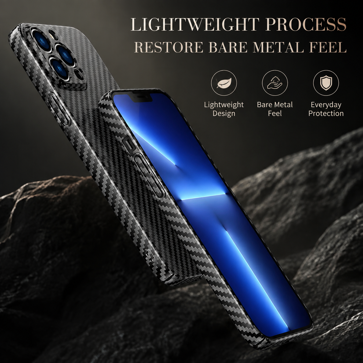 Premium Luxury iPhone Case MagSafe Compatible Carbon Fiber Magnetic Cover Shockproof Camera Lens Protection Slim Lightweight Protective Design Finish
