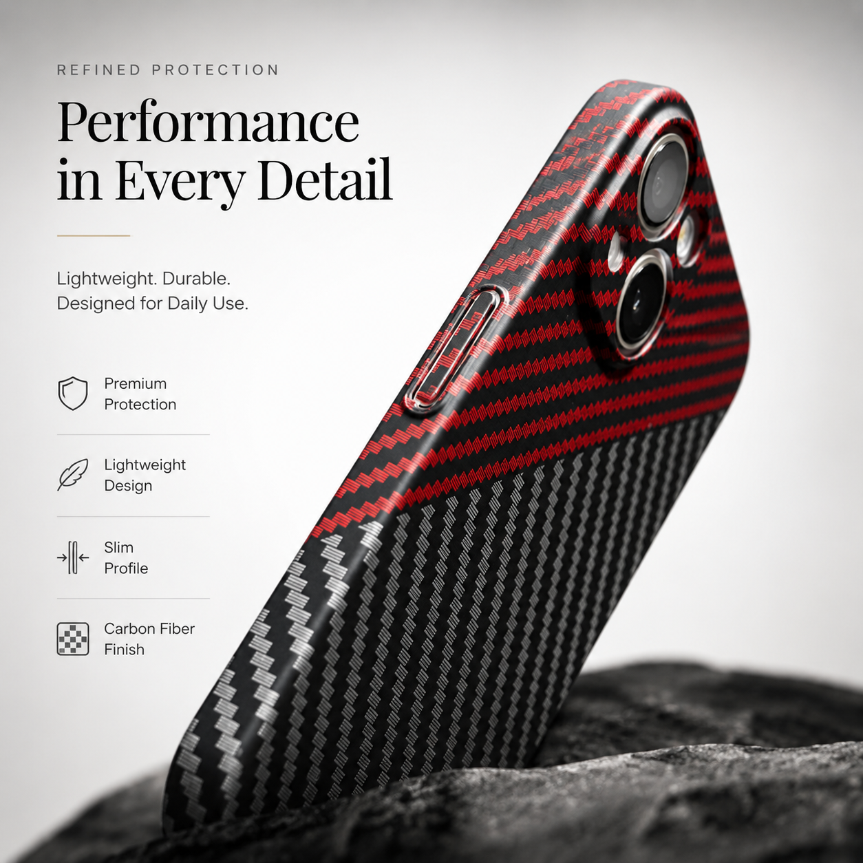 Premium Luxury iPhone Case MagSafe Compatible Carbon Fiber Texture Matte Cover Hard PC Shockproof Camera Protection Ultra Thin Slim Durable Design Finish