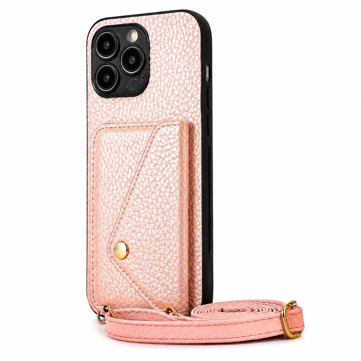 Premium Luxury iPhone Case MagSafe Compatible Crossbody Wallet Leather Cover Card Holder Strap Shockproof Camera Protection Slim Design Finish