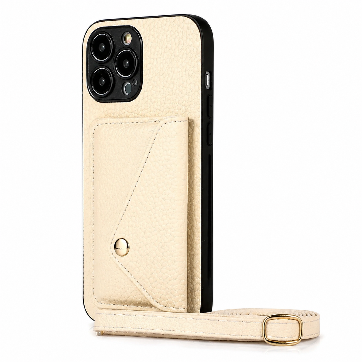 Premium Luxury iPhone Case MagSafe Compatible Crossbody Wallet Leather Cover Card Holder Strap Shockproof Camera Protection Slim Design Finish