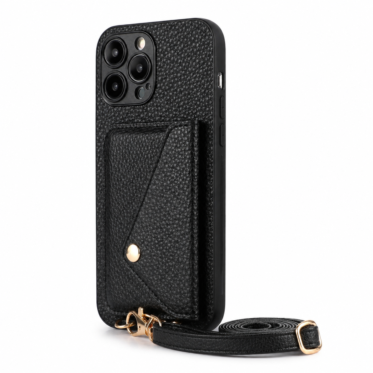 Premium Luxury iPhone Case MagSafe Compatible Crossbody Wallet Leather Cover Card Holder Strap Shockproof Camera Protection Slim Design Finish