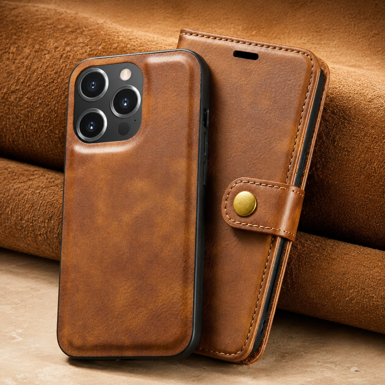 Premium Luxury iPhone Case MagSafe Compatible Detachable Magnetic Wallet Leather Cover Card Holder Shockproof Camera Protection Slim Design Finish