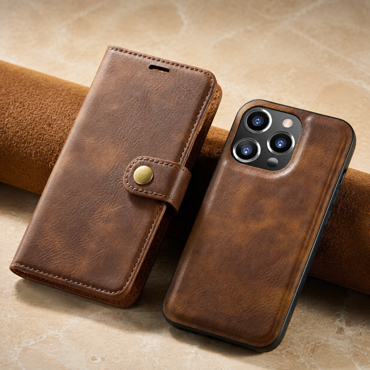 Premium Luxury iPhone Case MagSafe Compatible Detachable Magnetic Wallet Leather Cover Card Holder Shockproof Camera Protection Slim Design Finish