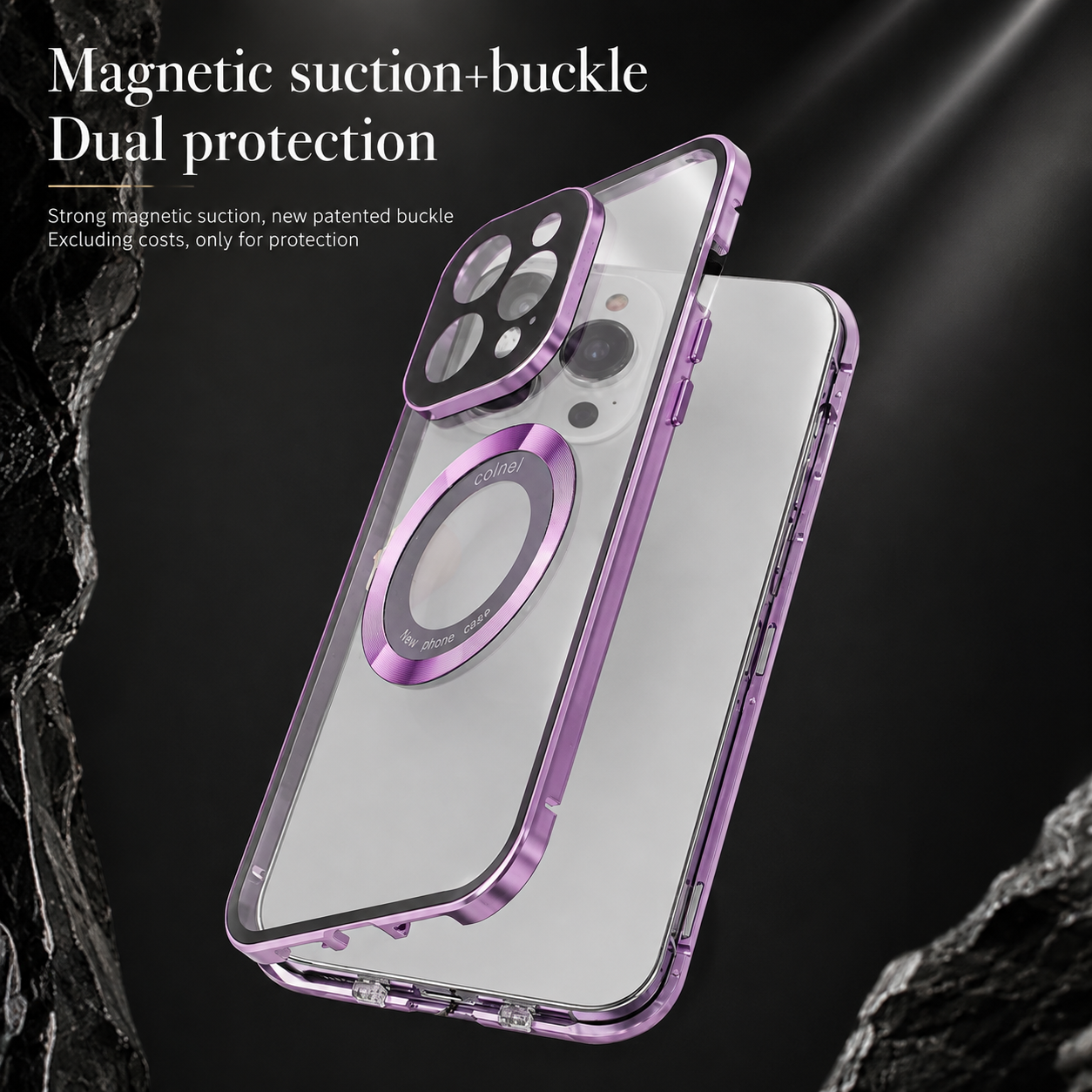 Premium Luxury iPhone Case MagSafe Compatible Double Sided Tempered Glass Metal Frame Cover Shockproof 360 Full Body Camera Protection Slim Design Finish