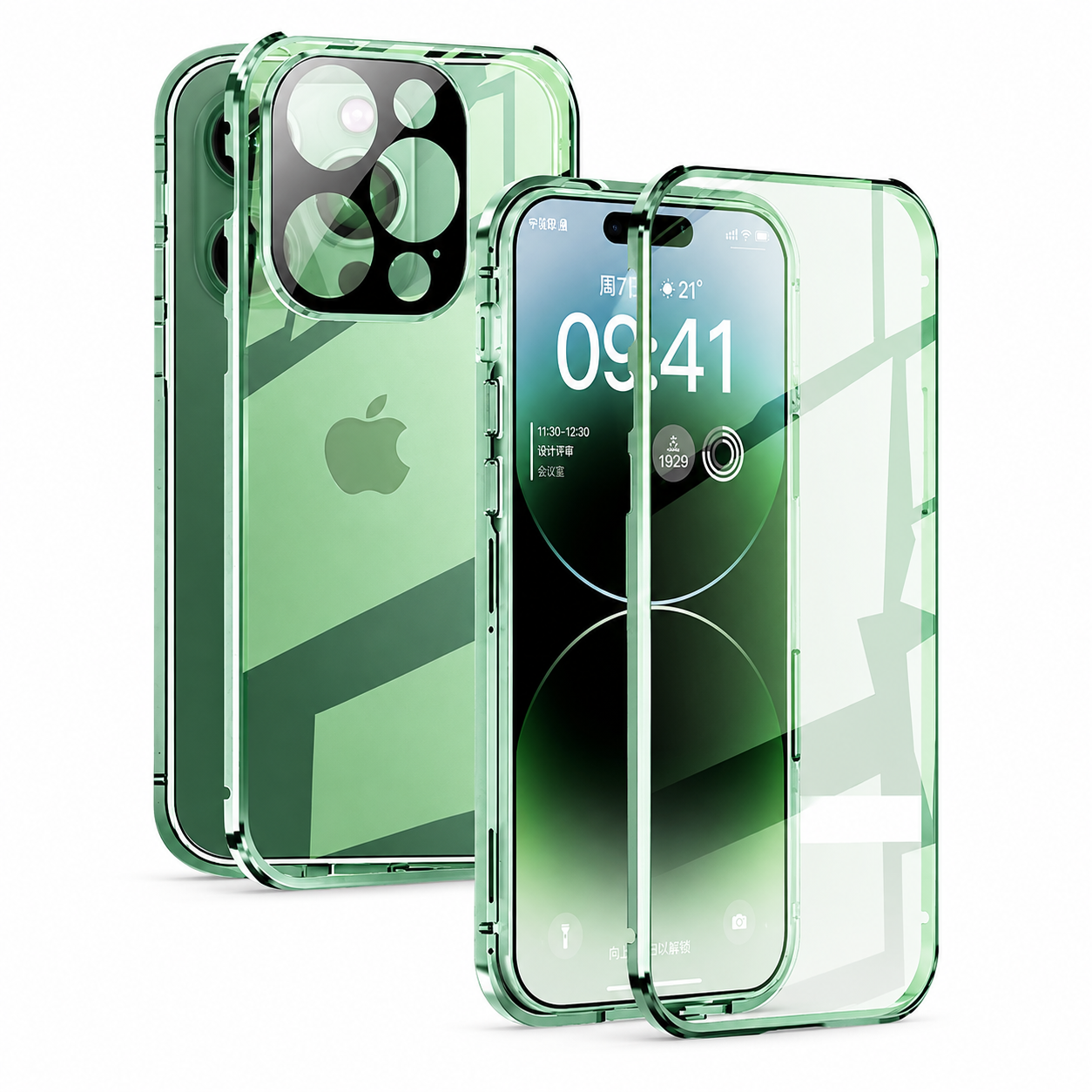 Premium Luxury iPhone Case MagSafe Compatible Double Sided Tempered Glass Metal Frame Cover Shockproof 360 Full Body Magnetic Fit Camera Protection Slim Design Finish