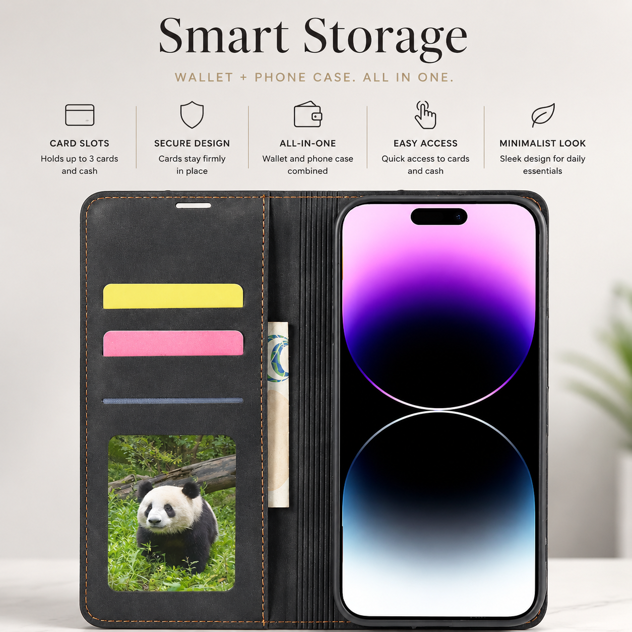 Premium Luxury iPhone Case MagSafe Compatible Flip Wallet Leather Cover Card Holder Magnetic Closure Kickstand Shockproof Camera Protection Durable Design Finish