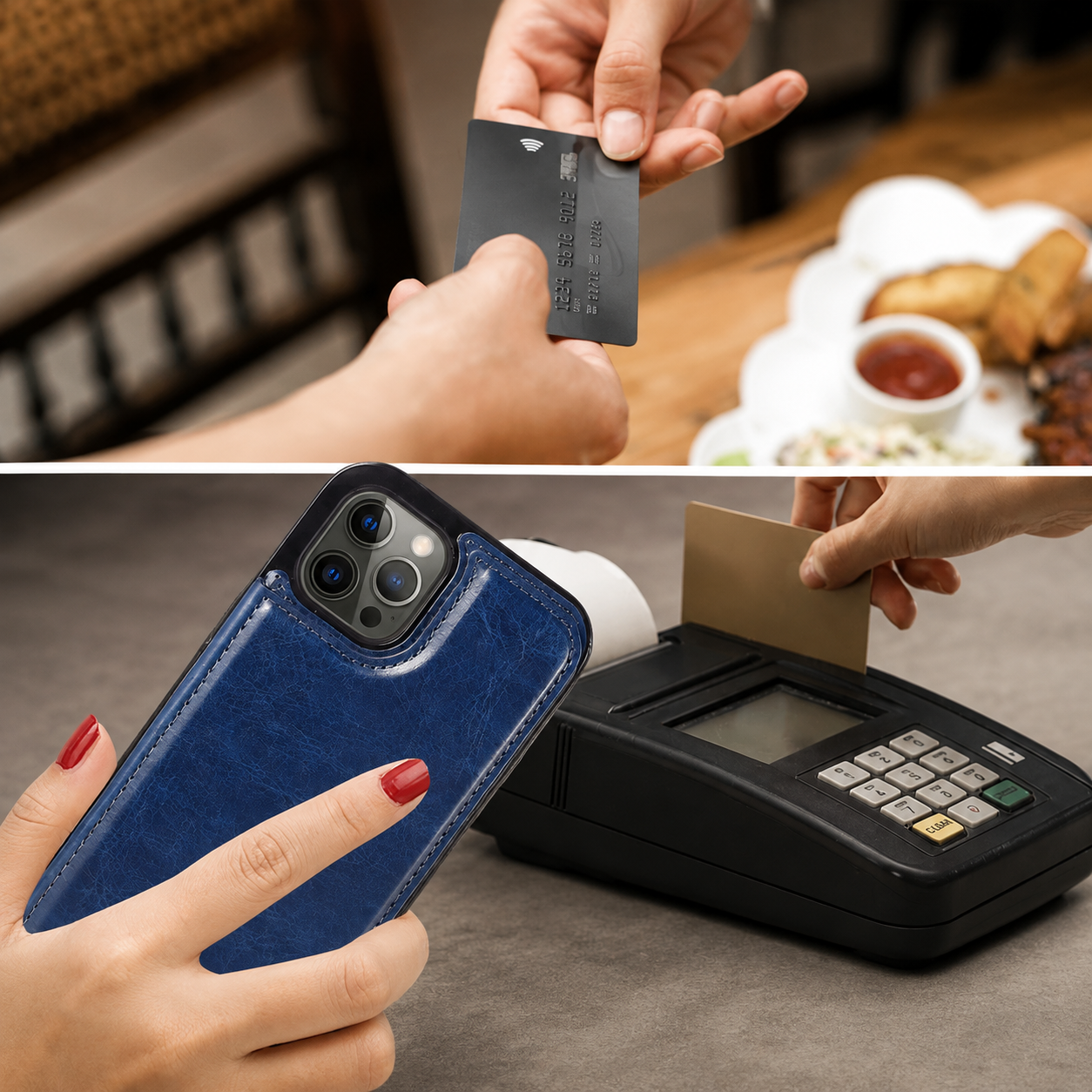Premium Luxury iPhone Case MagSafe Compatible Flip Wallet Leather Cover RFID Blocking Card Holder Magnetic Closure Kickstand Shockproof Protective Design Finish