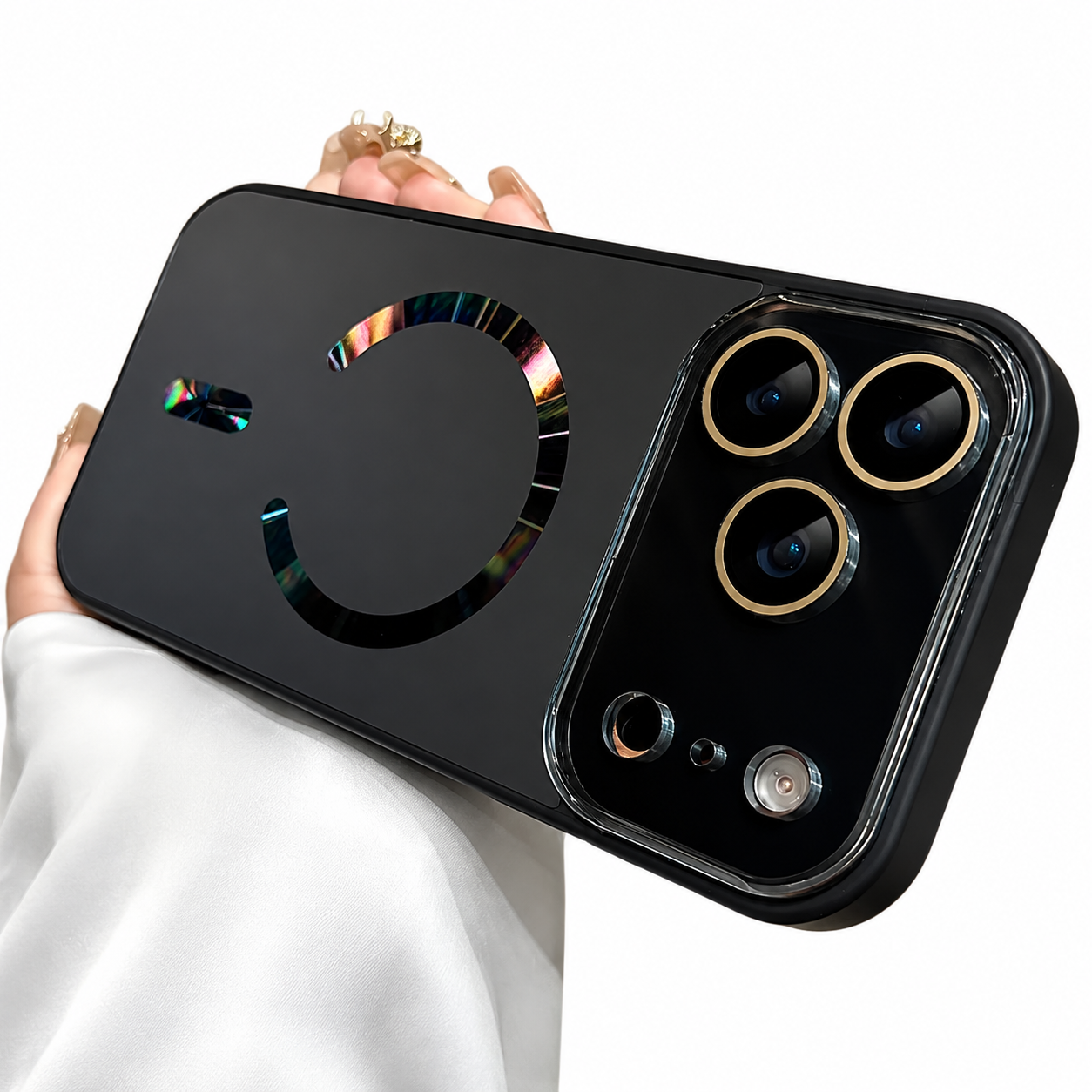 Premium Luxury iPhone Case MagSafe Compatible Flowing Light Big Window Magnetic Shockproof Cover Lightweight Full Protection Anti Scratch Durable Design