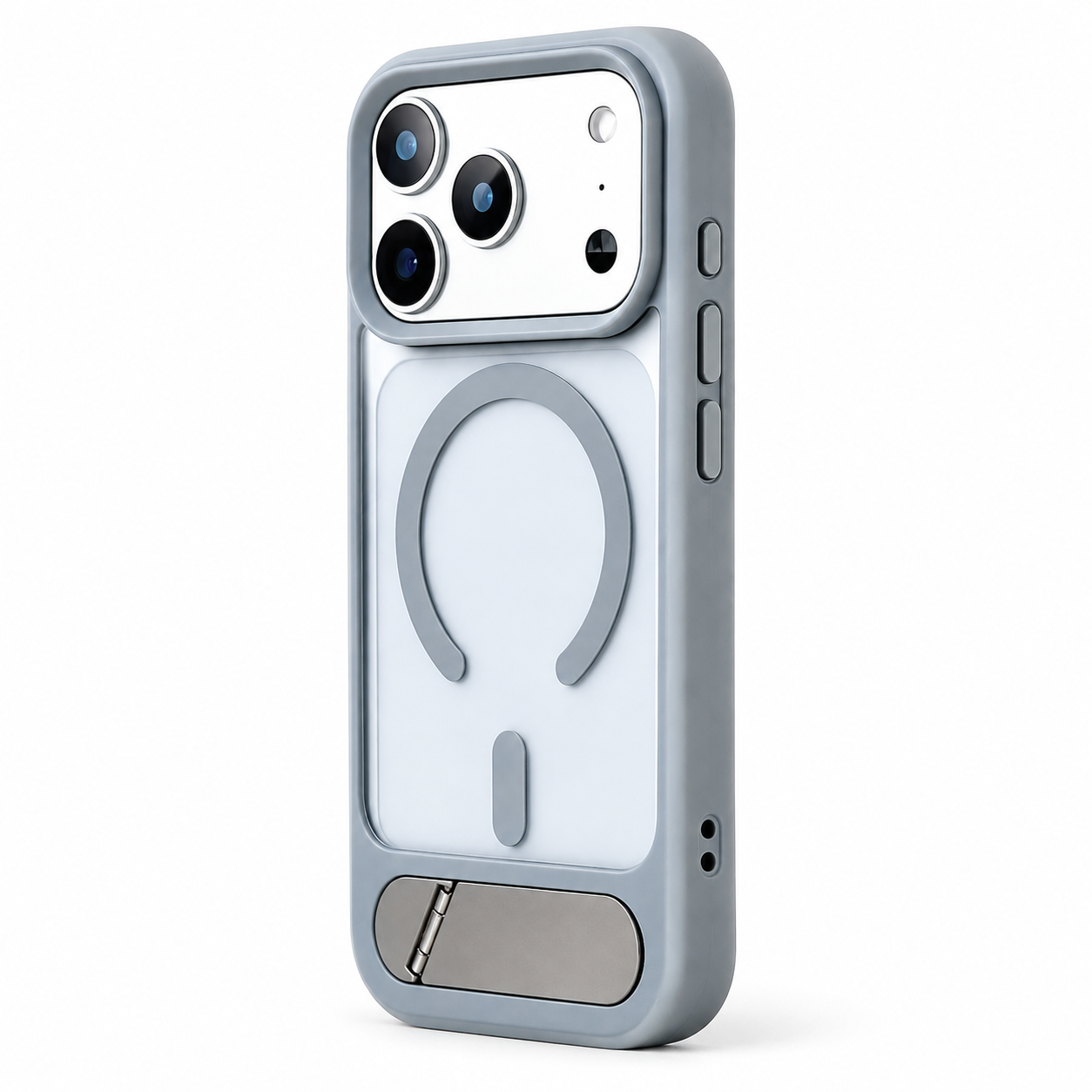 Premium Luxury iPhone Case MagSafe Compatible Foldable Magnetic Stand Cover Matte PC Shockproof Anti Fingerprint Half Wrapped Protective Durable Design