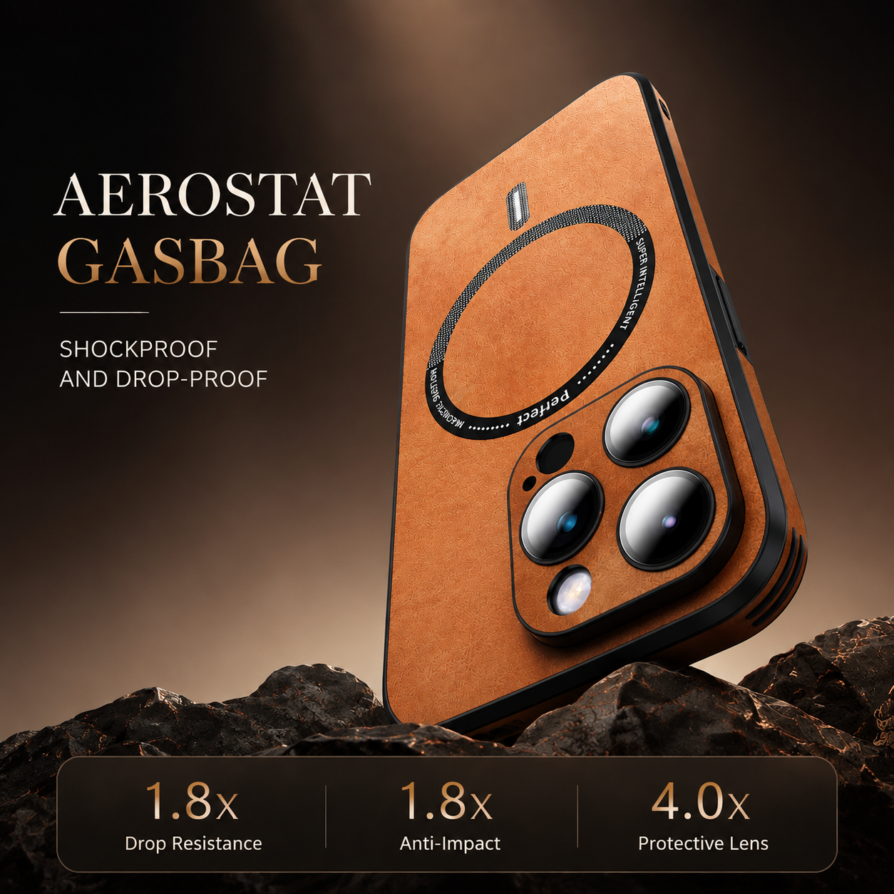 Premium Luxury iPhone Case MagSafe Compatible Genuine Leather Cover Magnetic Shockproof Camera Protection Slim Protective Durable Design Finish
