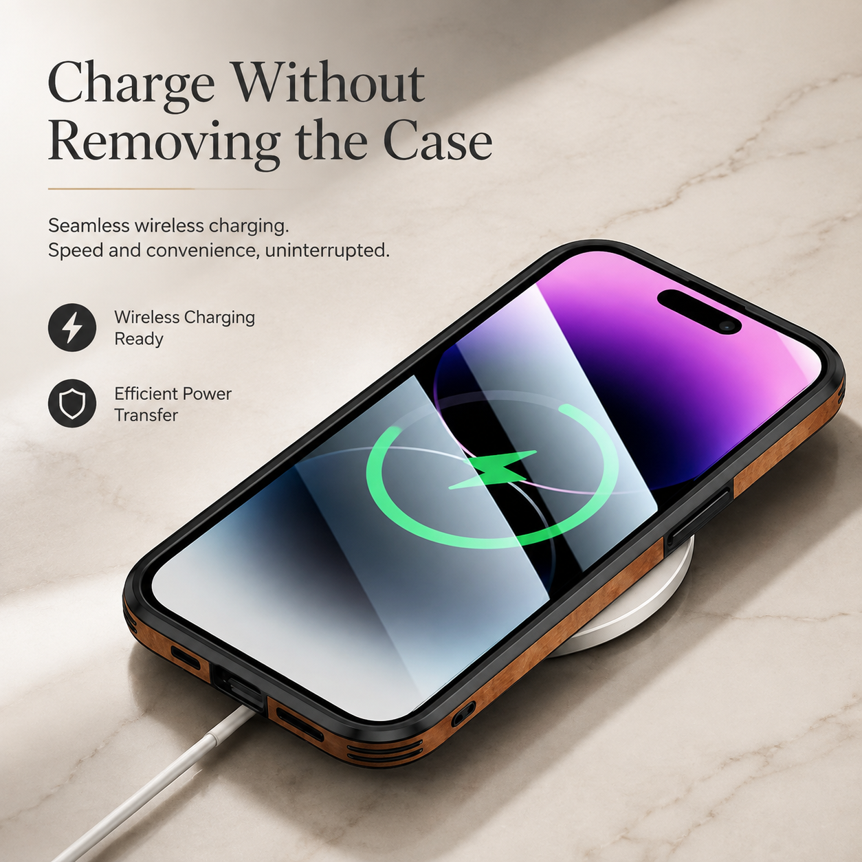 Premium Luxury iPhone Case MagSafe Compatible Genuine Leather Cover Shockproof Camera Lens Protection Slim Protective Durable Design Finish Style