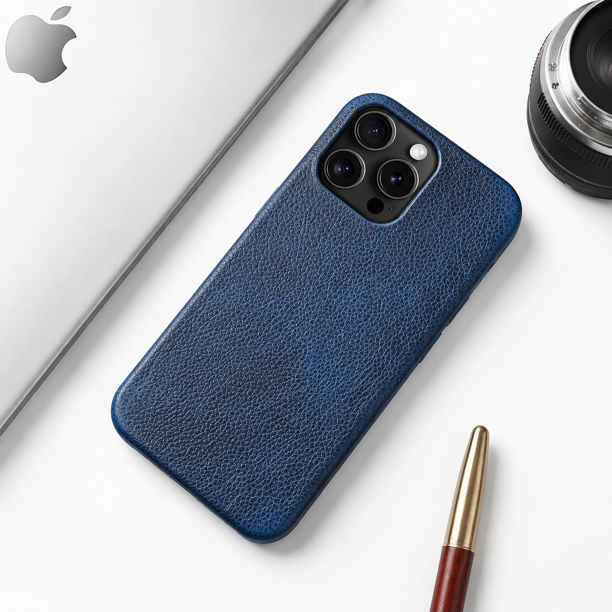 Premium Luxury iPhone Case MagSafe Compatible Genuine Leather Cover Strap Design Shockproof Camera Protection Slim Carry Durable Design Finish
