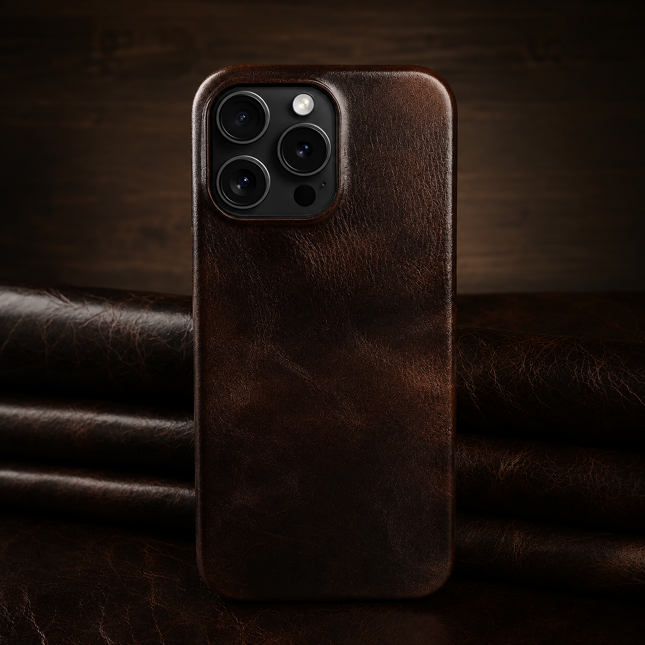 Premium Luxury iPhone Case MagSafe Compatible Genuine Leather Cover Strap Design Shockproof Camera Protection Slim Carry Durable Design Finish
