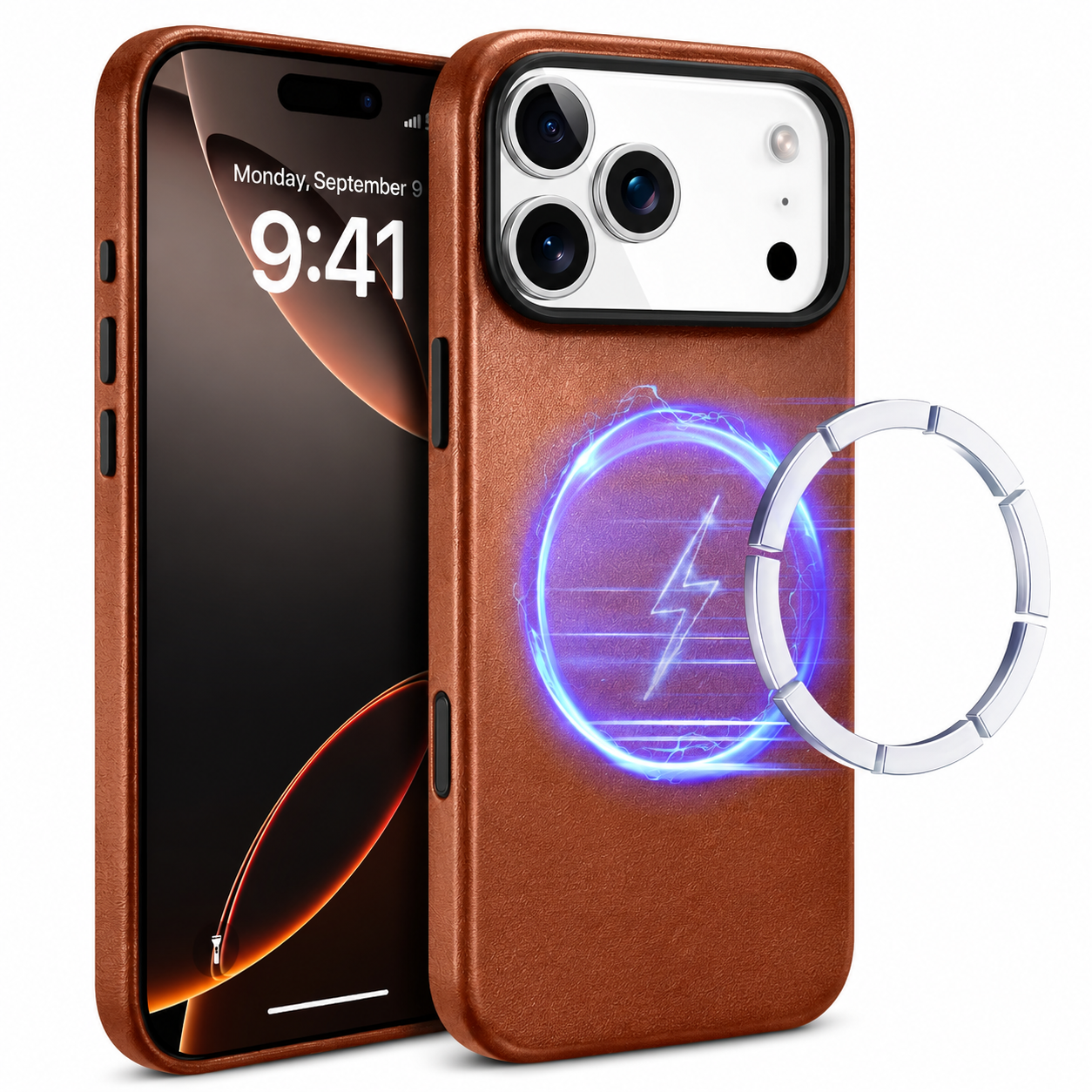Premium Luxury iPhone Case MagSafe Compatible Genuine Leather Slim Fit Cover Shockproof Full Coverage Anti Fingerprint Non Slip Durable Design